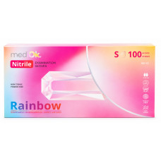 Нітрилові рукавички Mediok Rainbow, мікс 5 кольорів, розмір S, 100 шт